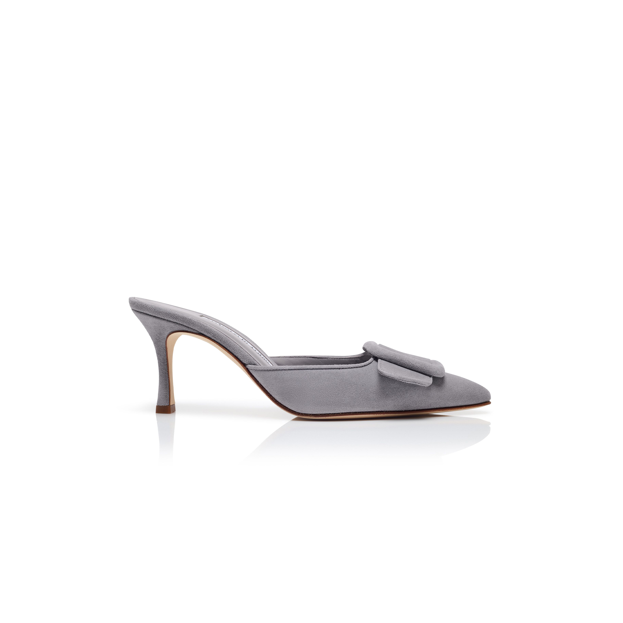 man010 B1ahn*k maysale 70 grey suede buckle detail mules 9xx-0247-0062
